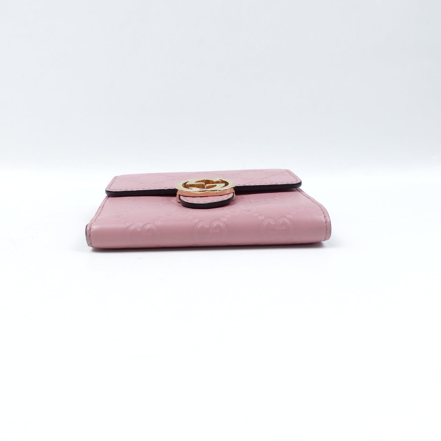 Pre-owned Gucci Pink Calfskin Short Wallet