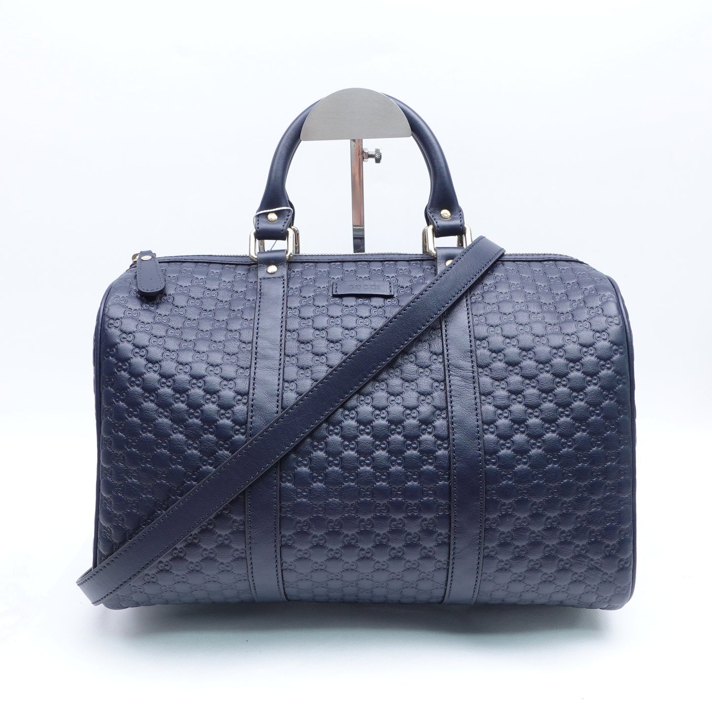 Pre-owned Gucci Boston Blue Calfskin Shoulder Bag