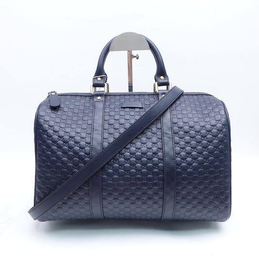 Pre-owned Gucci Boston Blue Calfskin Shoulder Bag