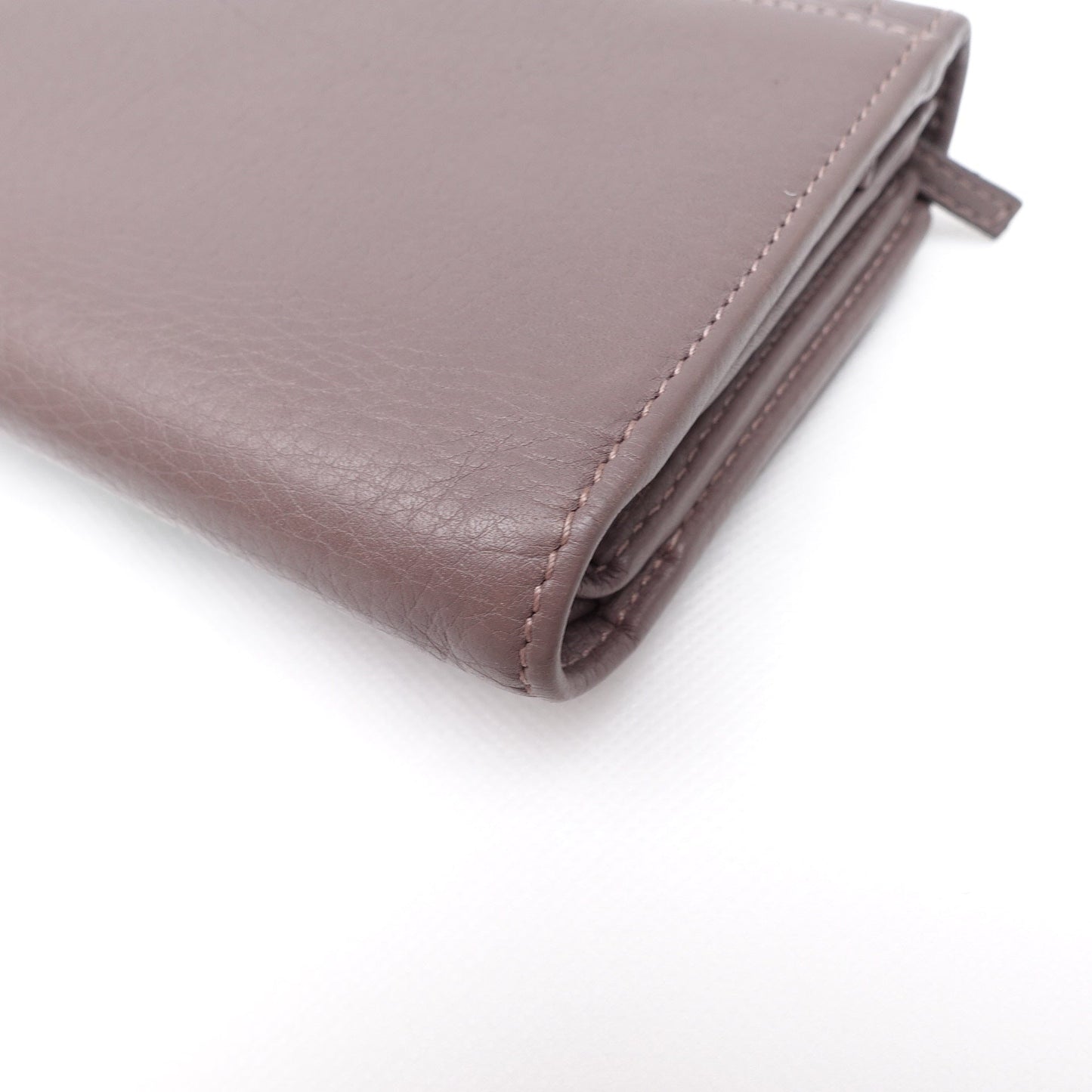 Pre-owned Gucci Bamboo Grey Calfskin Short Wallet