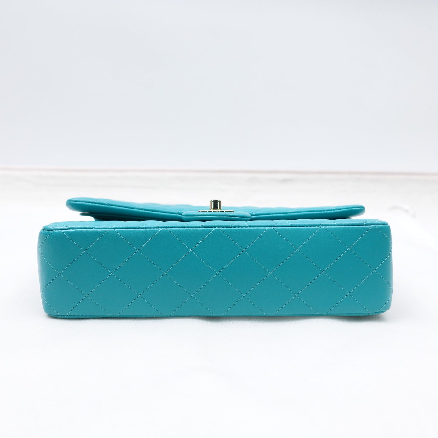 Pre-owned Chanel CF Blue-green Lambskin Shoulder Bag