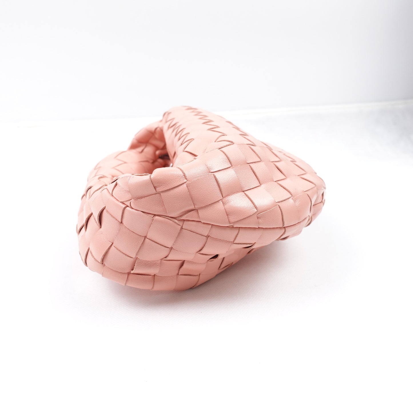 Pre-owned Bottega Veneta Jodie Mini Peach Pink Lambskin Hobo Bag