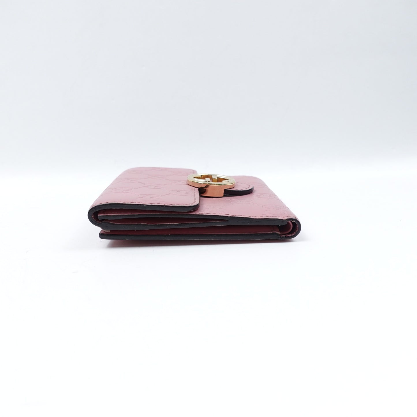 Pre-owned Gucci Pink Calfskin Short Wallet