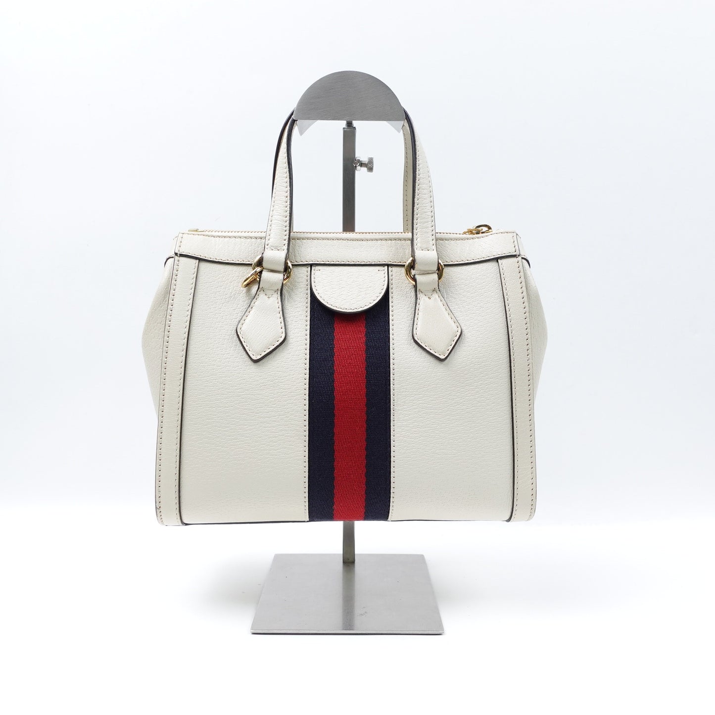 Pre-owned Gucci Ophidia White Calfskin Shoudler Bag