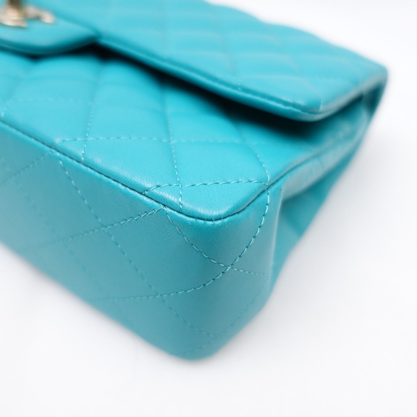 Pre-owned Chanel CF Blue-green Lambskin Shoulder Bag