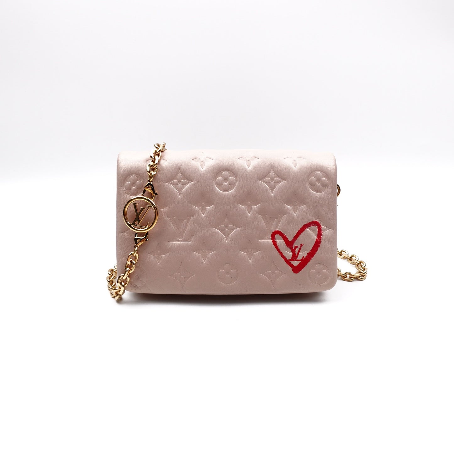 Pre-owned Louis Vuitton Pochette Coussin Pink Calfskin Shoulder Bag