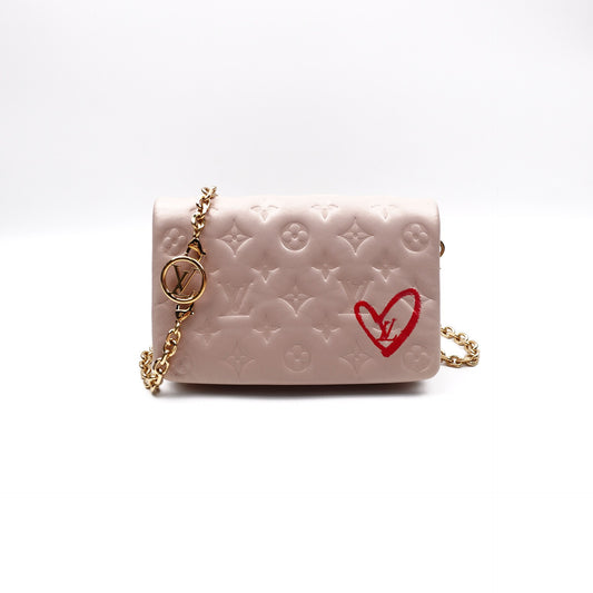 Pre-owned Louis Vuitton Pochette Coussin Pink Calfskin Shoulder Bag