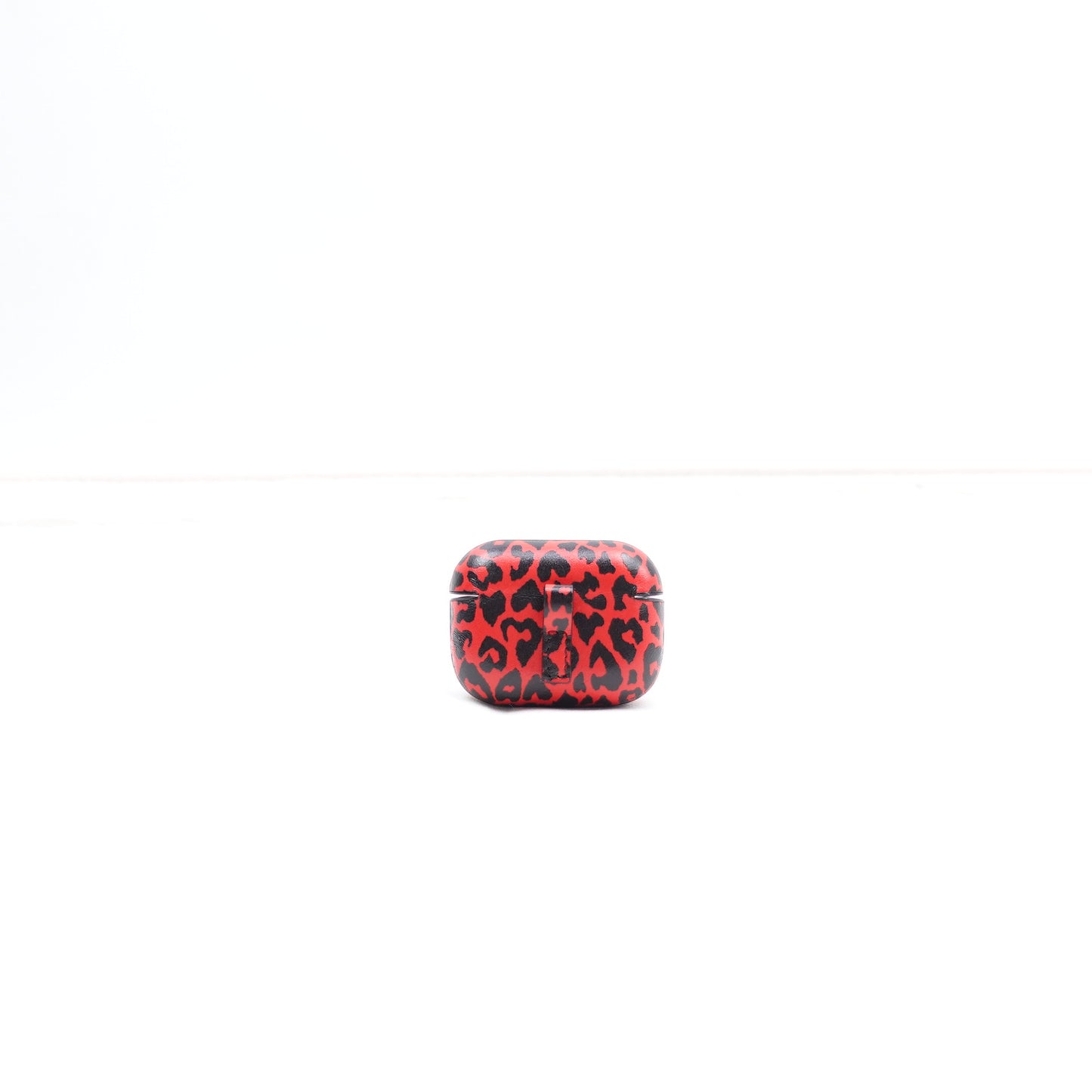 Pre-owned Saint Laurent Leopard Red Calfskin Airpods Case
