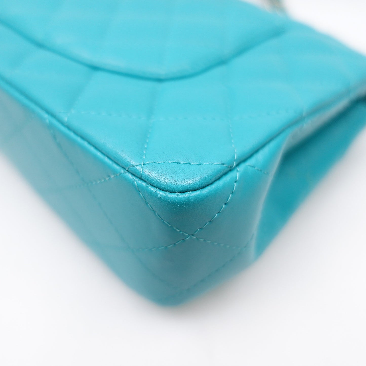 Pre-owned Chanel CF Blue-green Lambskin Shoulder Bag