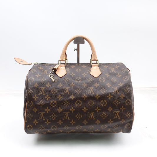 Pre-owned Louis Vuitton Speedy 35 Monogram Coated Canvas Top Handle Bag