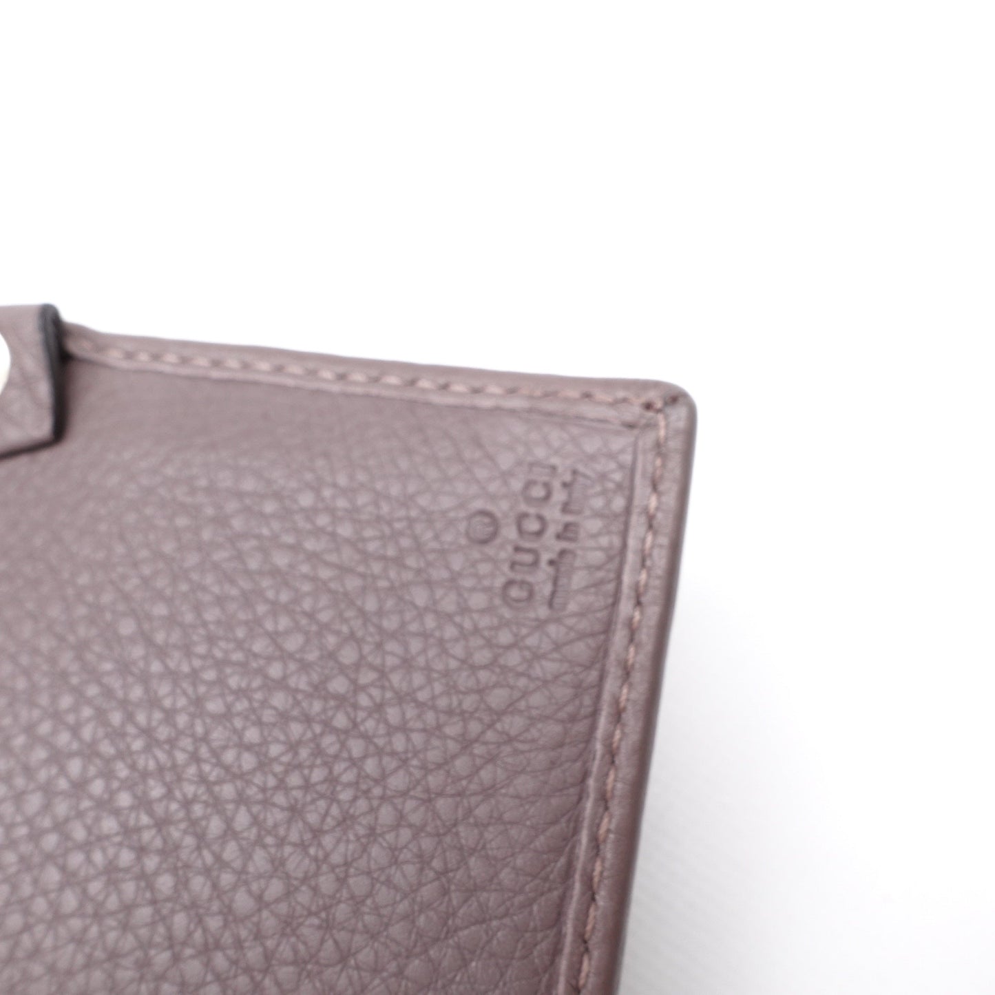 Pre-owned Gucci Bamboo Grey Calfskin Short Wallet