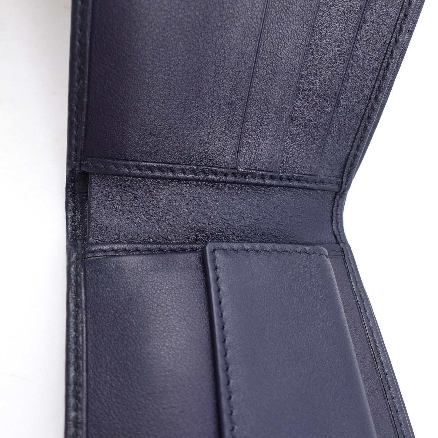 Pre-owned Gucci Dark Blue Calfskin Short Wallet