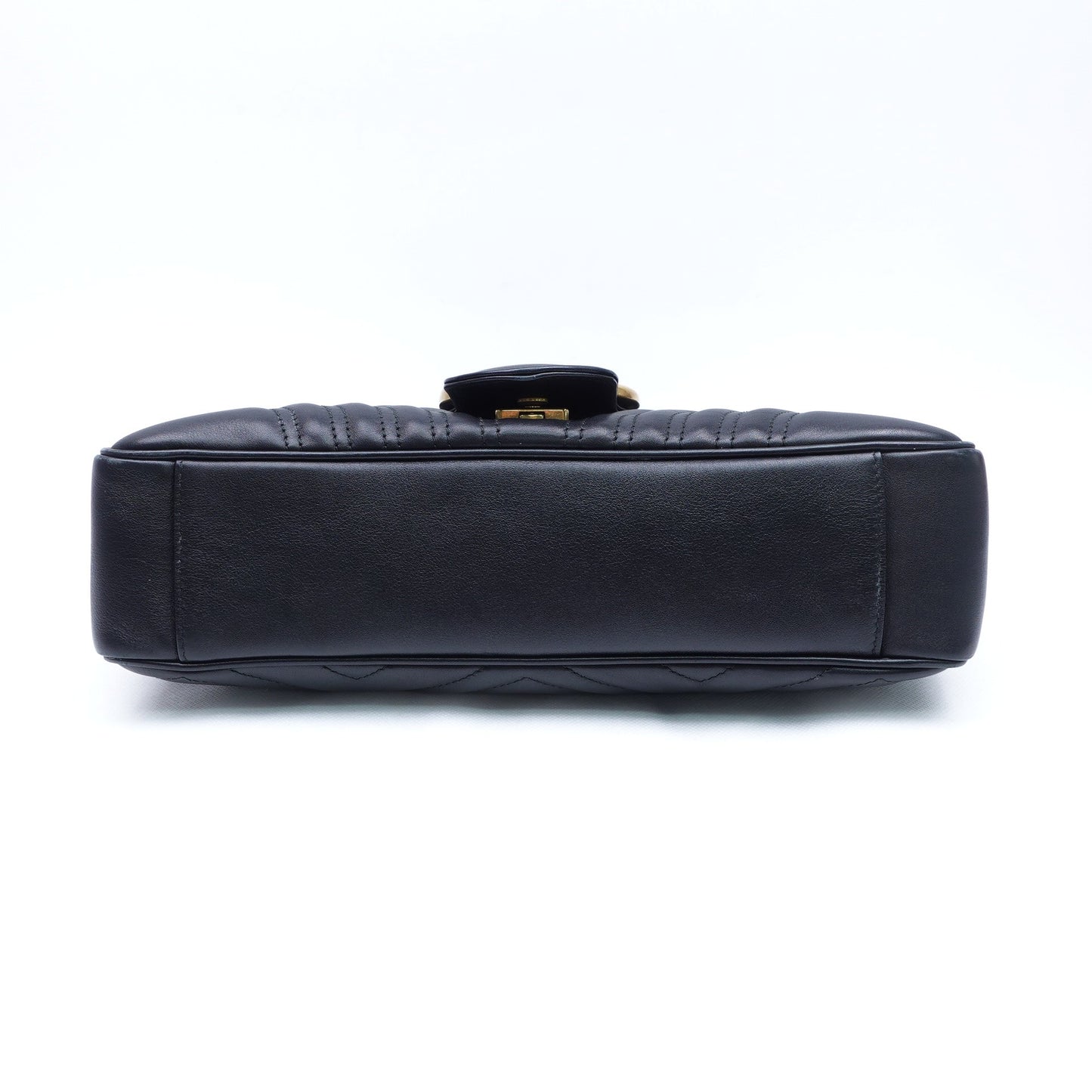 Pre-owned Gucci GG Marmont Black Calfskin Shoulder Bag