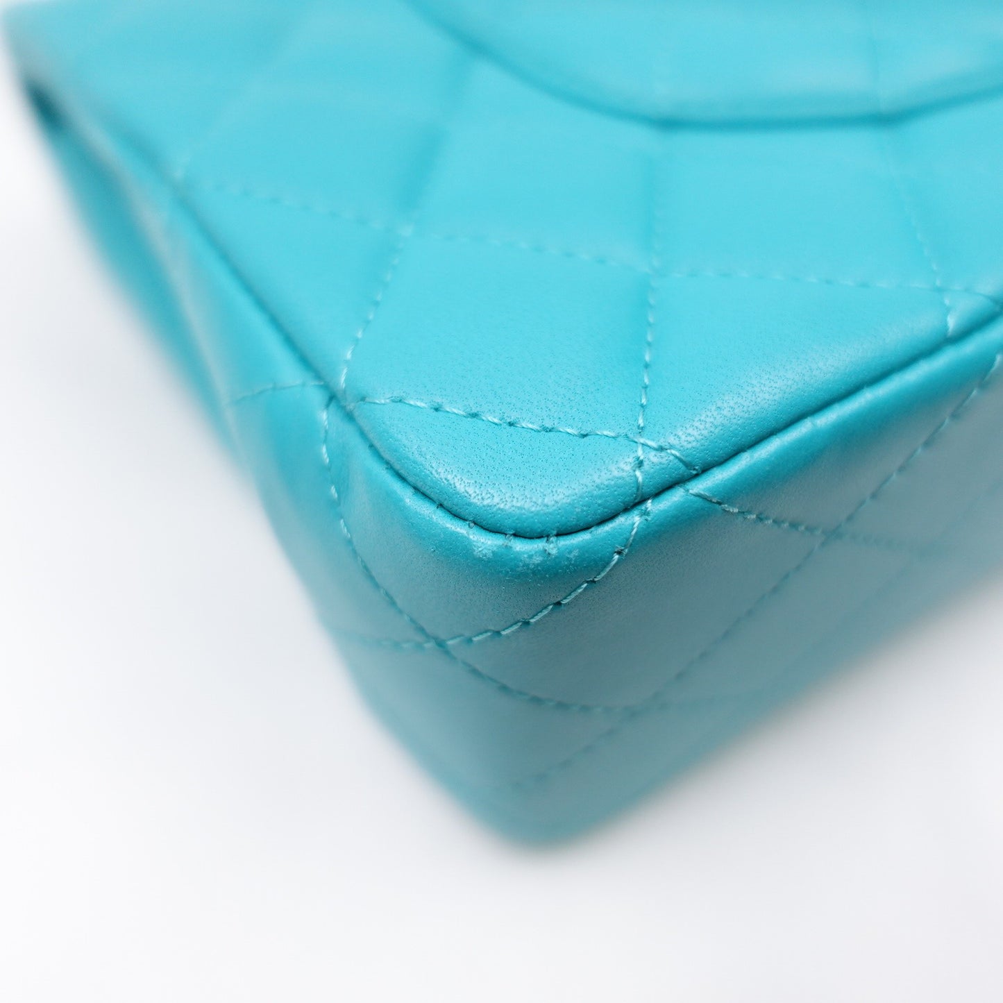 Pre-owned Chanel CF Blue-green Lambskin Shoulder Bag