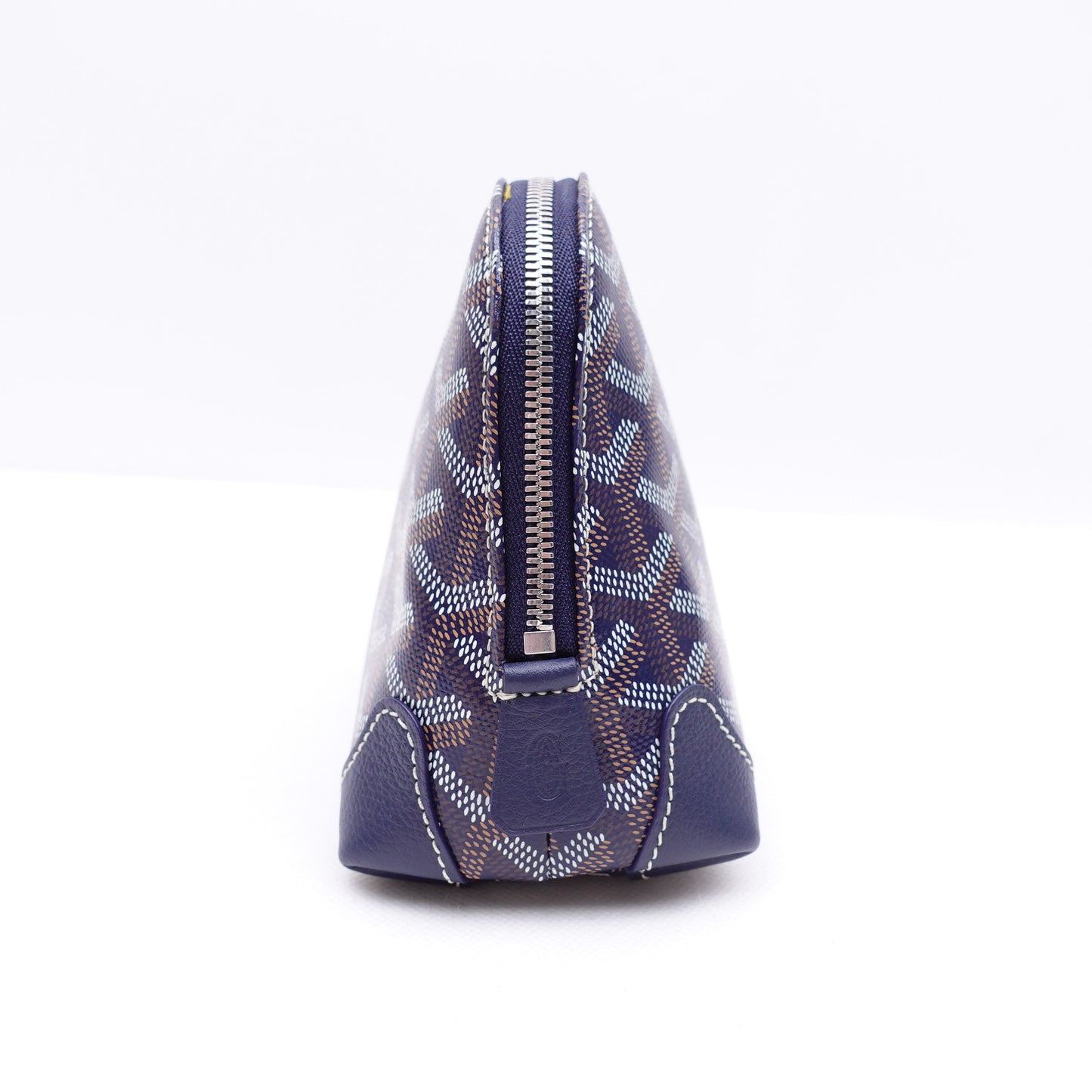 Pre-Owned Goyard Vendome Navy Calfskin&Coated Canvas Clutch