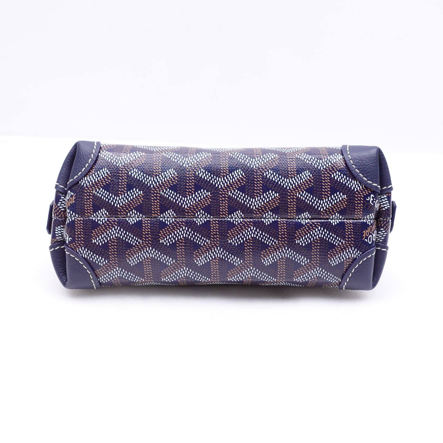 Pre-Owned Goyard Vendome Navy Calfskin&Coated Canvas Clutch