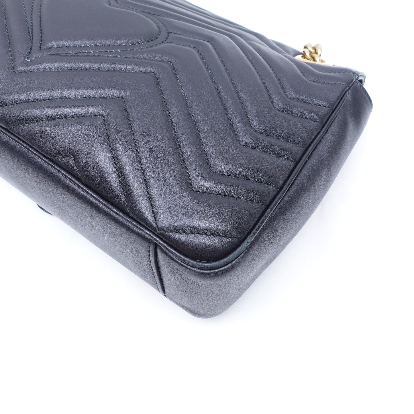 Pre-owned Gucci GG Marmont Black Calfskin Shoulder Bag