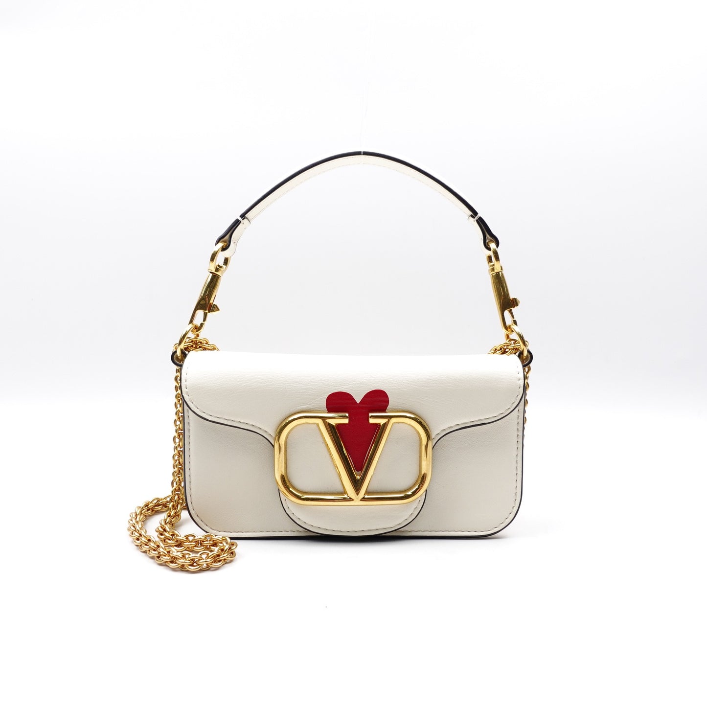 Pre-owned Valentino Loco White Calfskin Shoulder Bag