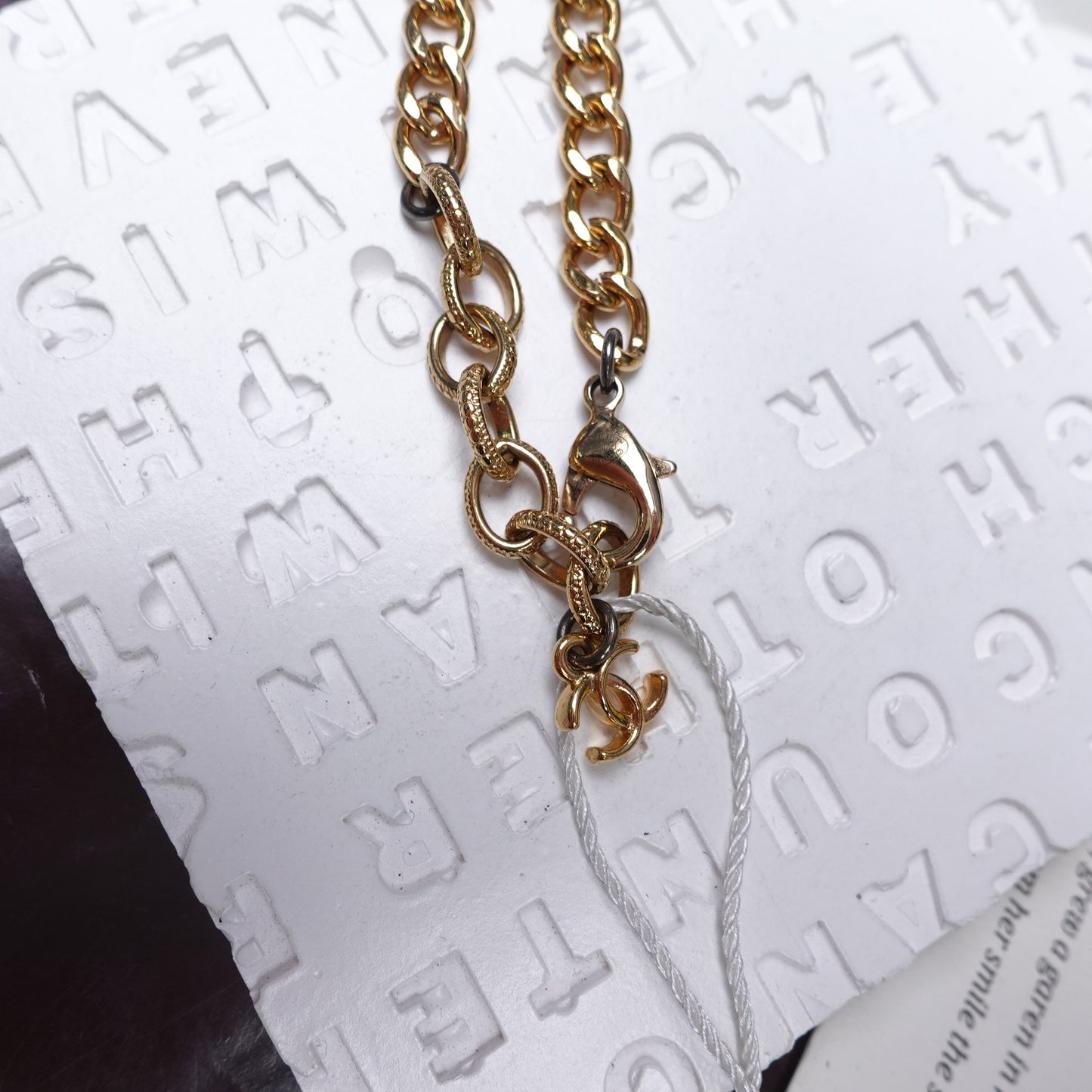 Pre-Owned Chanel Perfume Bottle Resin Black&White Bracelet