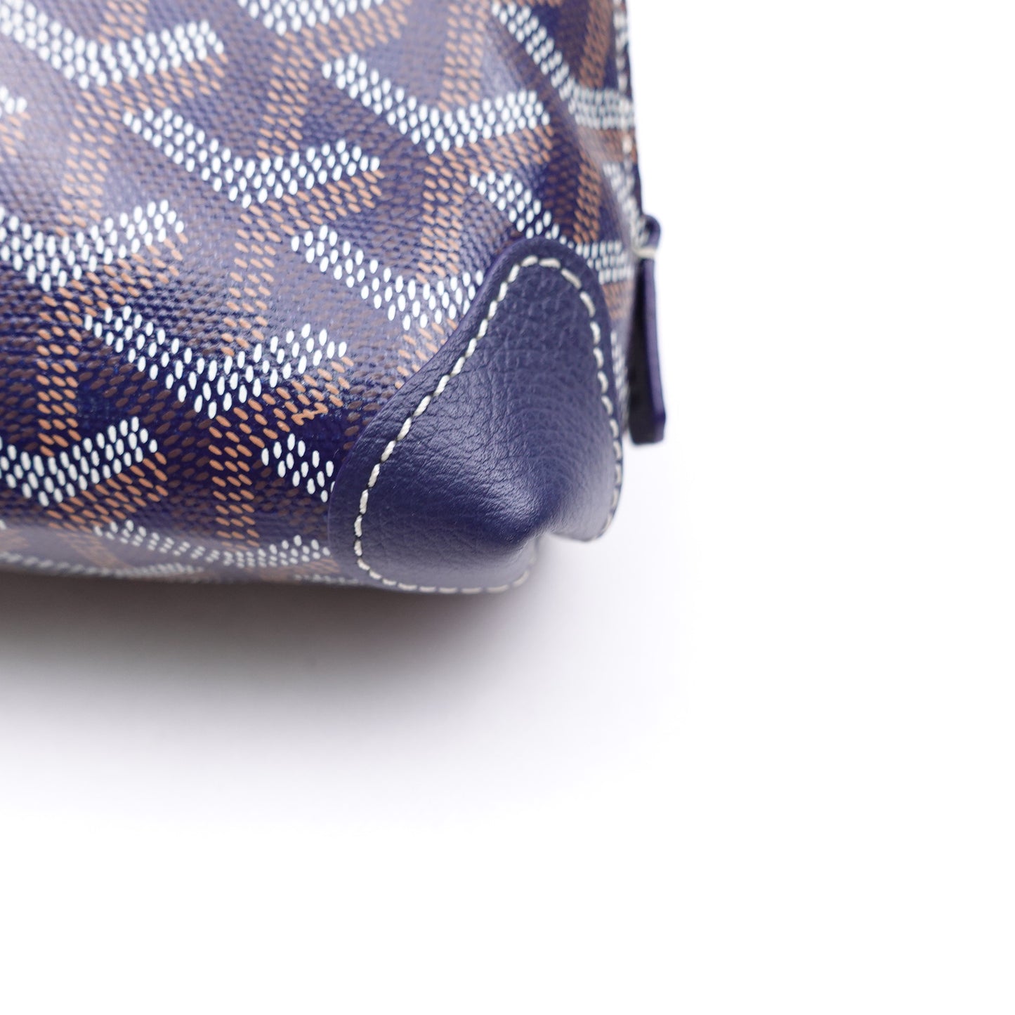 Pre-Owned Goyard Vendome Navy Calfskin&Coated Canvas Clutch