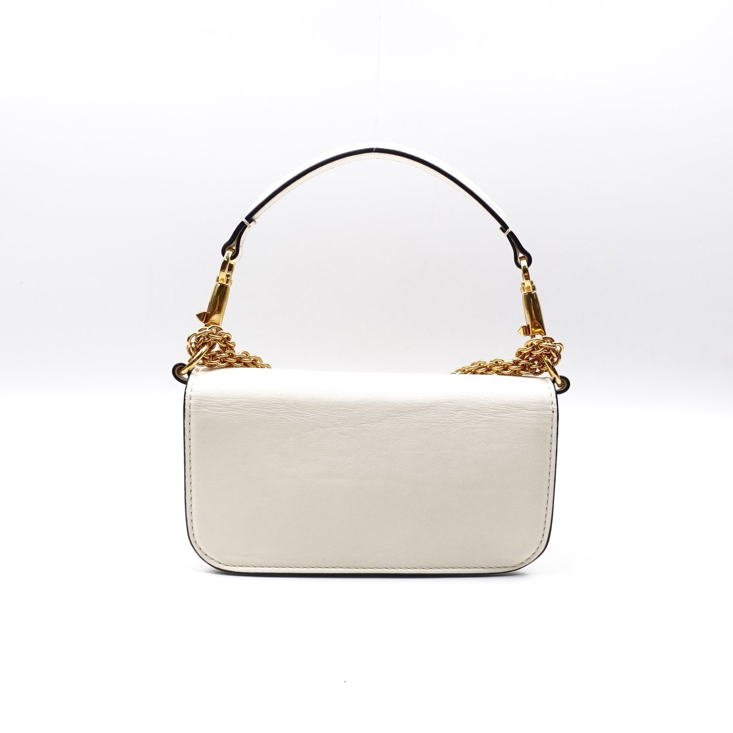 Pre-owned Valentino Loco White Calfskin Shoulder Bag
