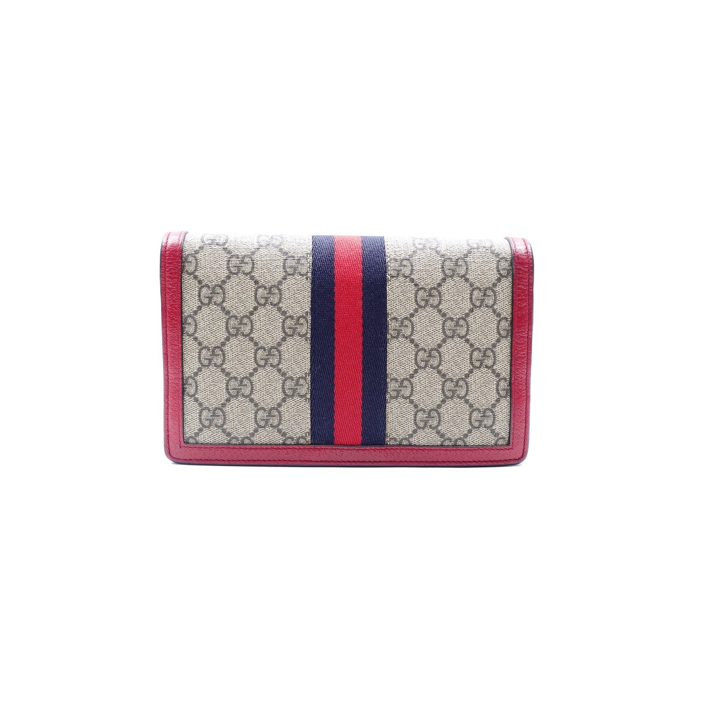 Pre-owned Gucci Queen Margaret WOC Red Coated Canvas Shoulder Bag