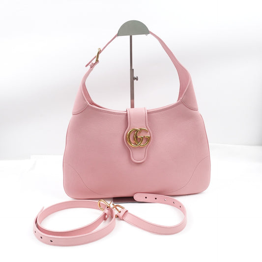Pre-owned Gucci Aphrodite Medium Pink Calfskin Shoulder Bag