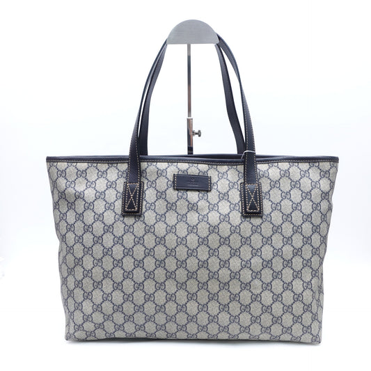Pre-owned Gucci Monogram Blue Coated Canvas Tote Bag