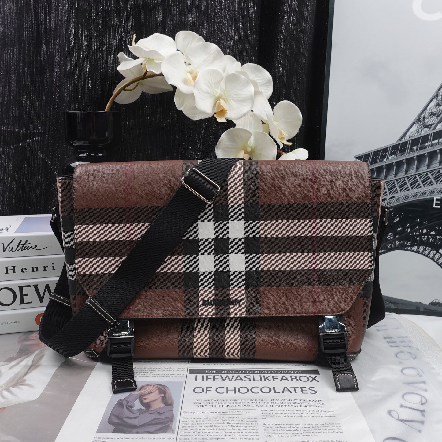 Pre-owned Burberry Brown Coated Canvas Cross Body Bag