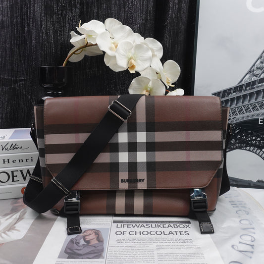 Pre-owned Burberry Brown Coated Canvas Cross Body Bag