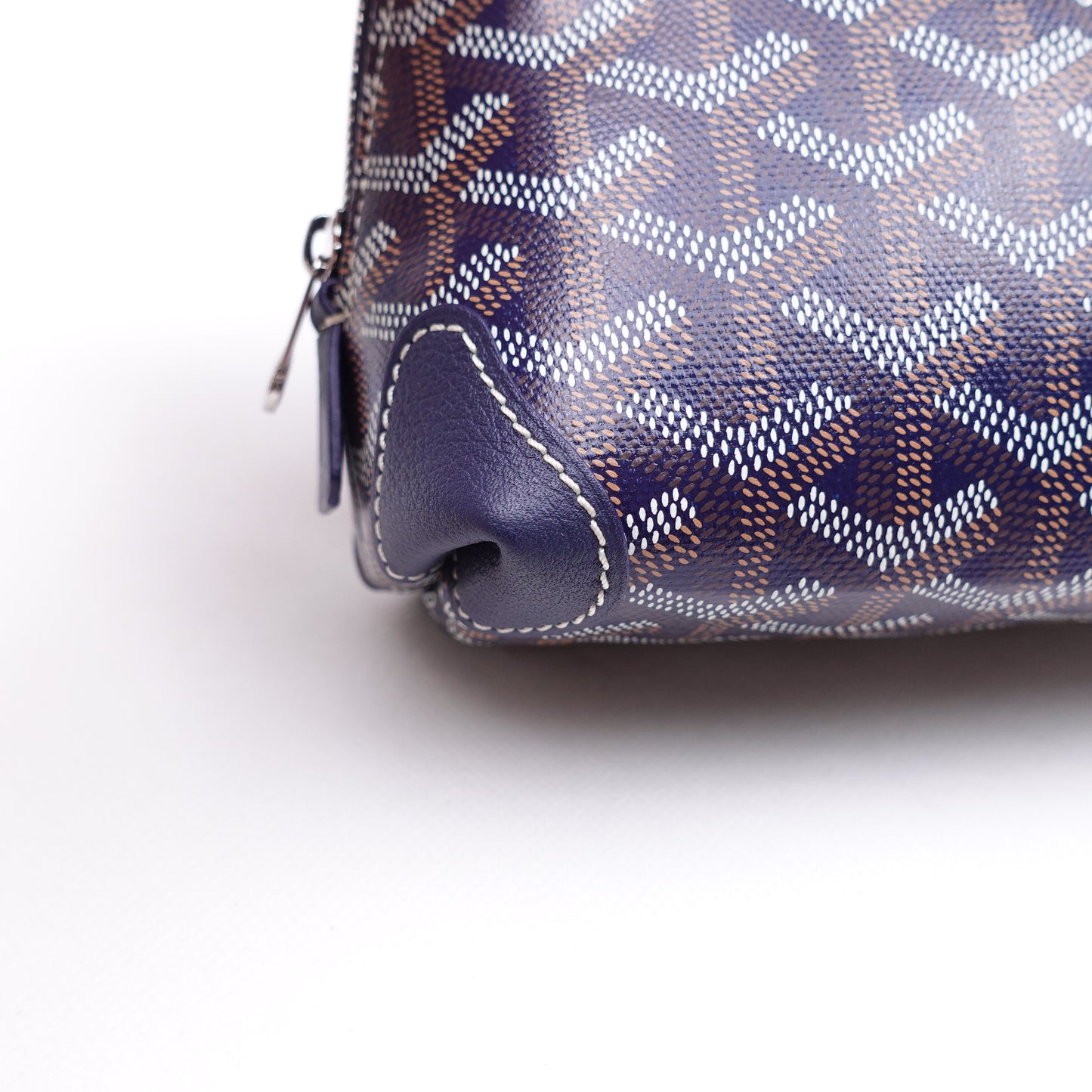Pre-Owned Goyard Vendome Navy Calfskin&Coated Canvas Clutch