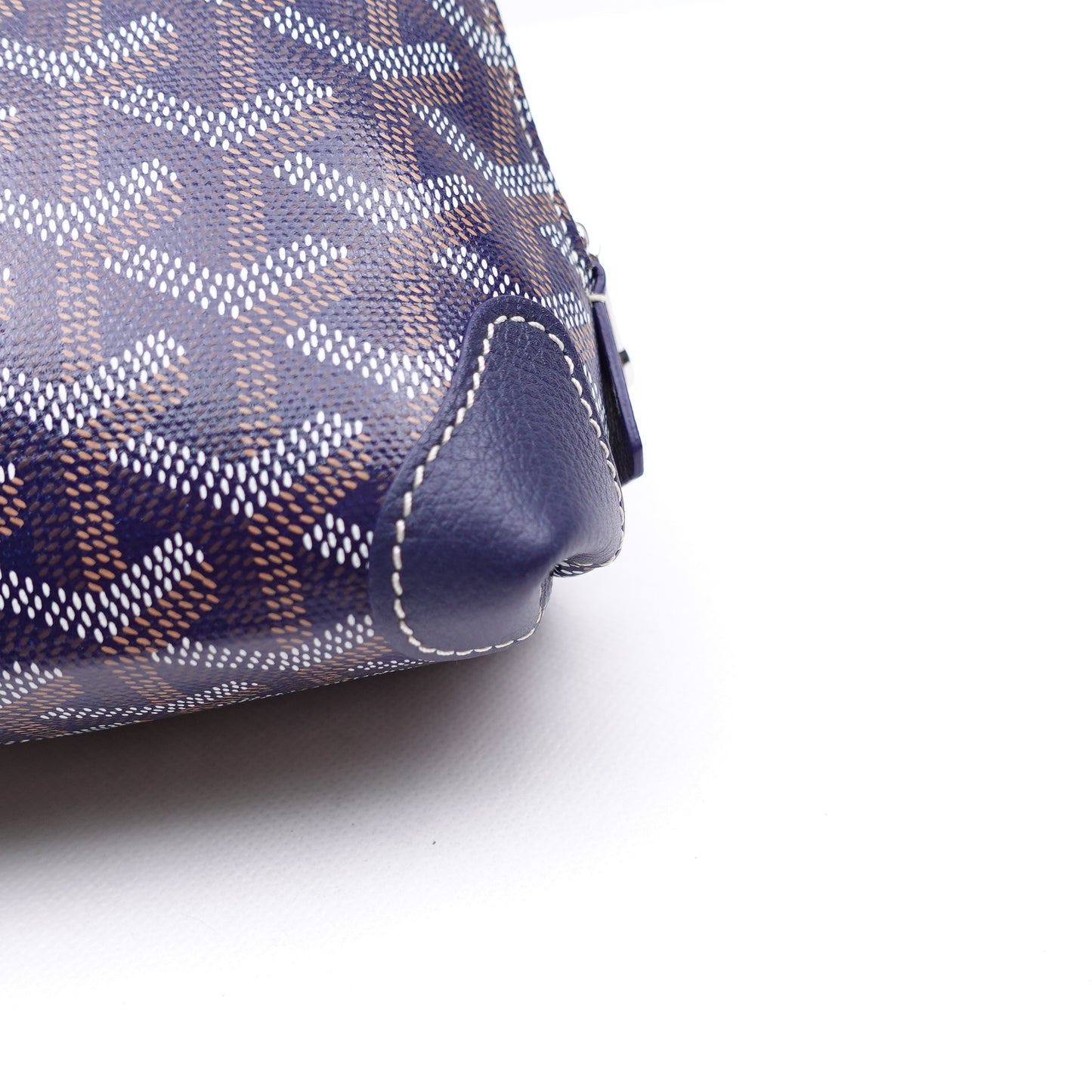 Pre-Owned Goyard Vendome Navy Calfskin&Coated Canvas Clutch