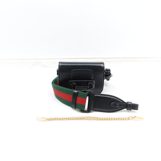 Horsebit 1955 Mini Black Shoulder Bag