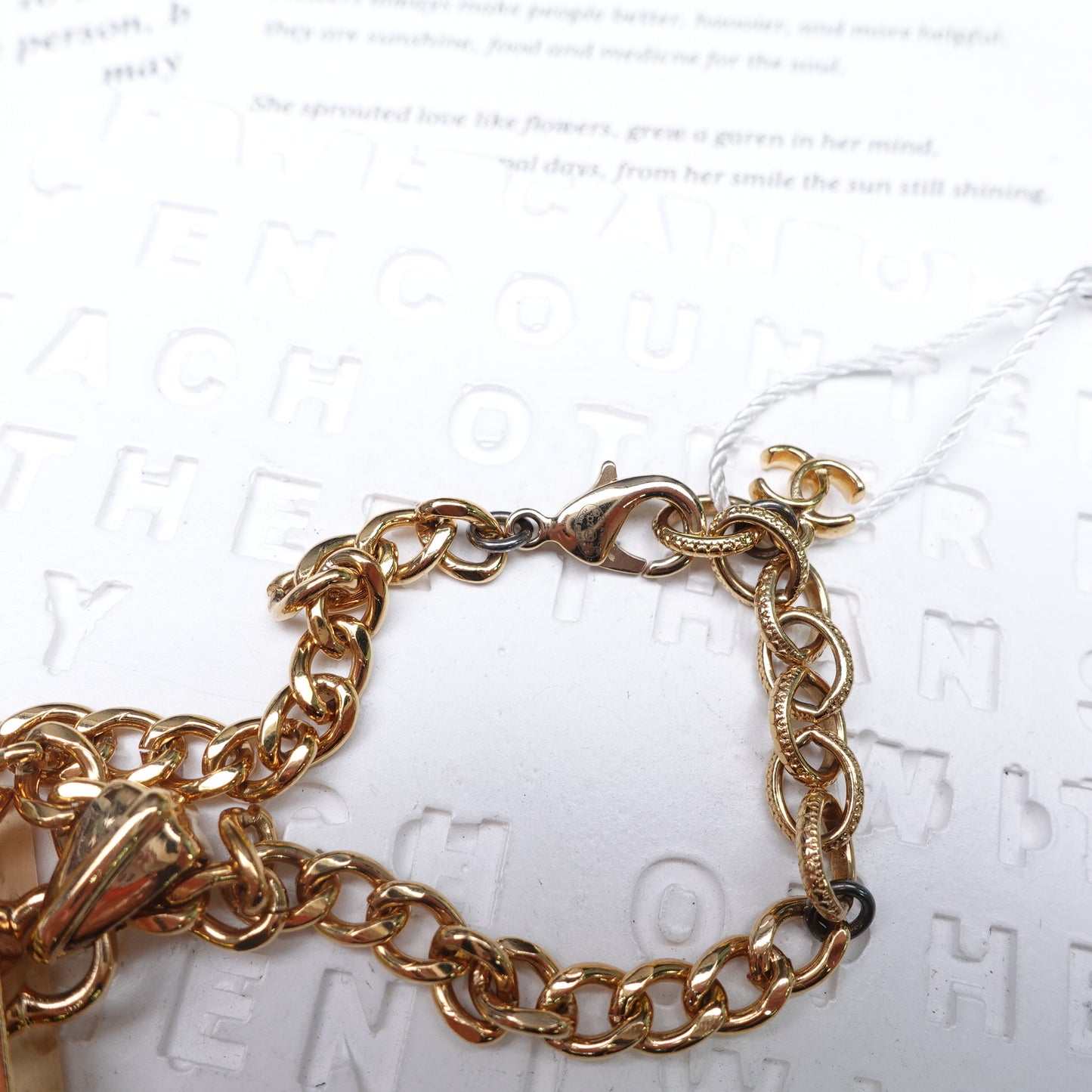 Pre-Owned Chanel Perfume Bottle Resin Black&White Bracelet