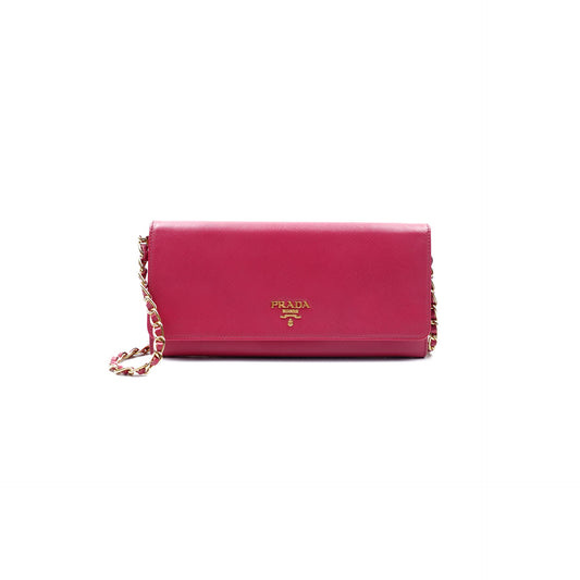 Pre-owned Prada Woc Pink Saffiano Crossbody Bag