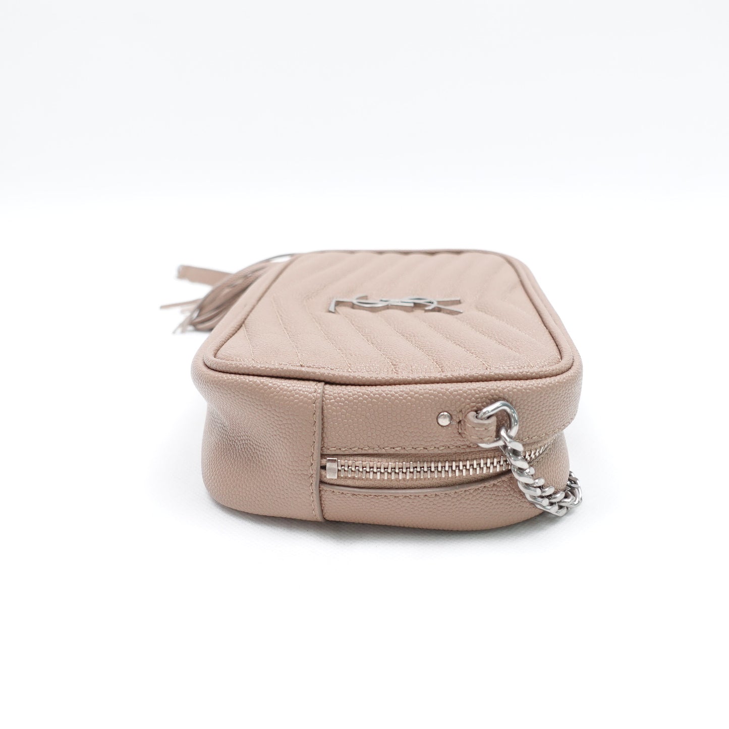 Pre-owned Saint Laurent Loulou Camera Mini Tan Calfskin Crossbody Bag