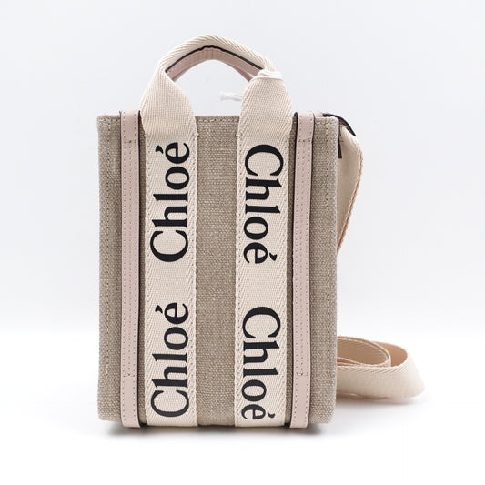 Pre-owned Chloe Woody Canvas Small Tote Bag