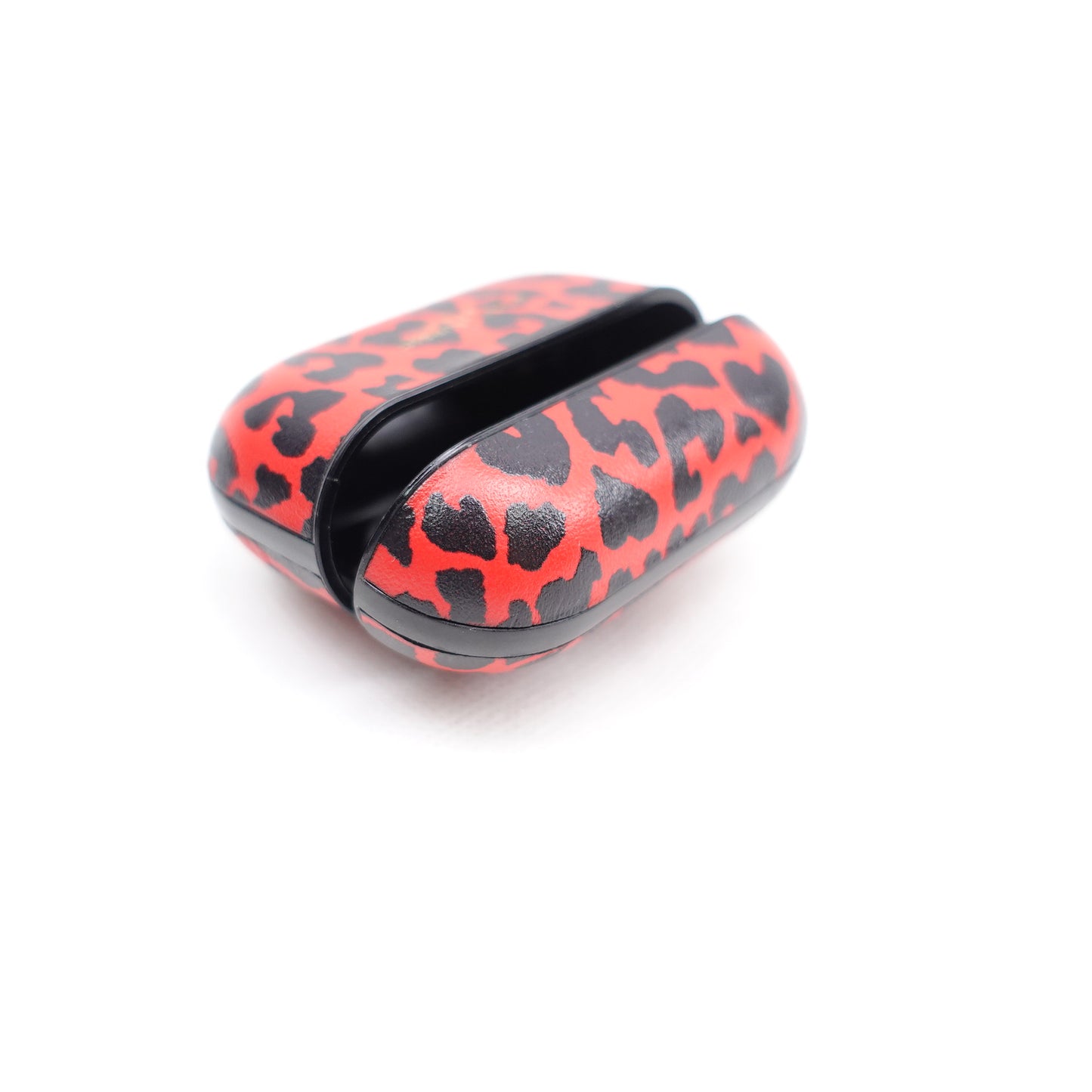 Pre-owned Saint Laurent Leopard Red Calfskin Airpods Case