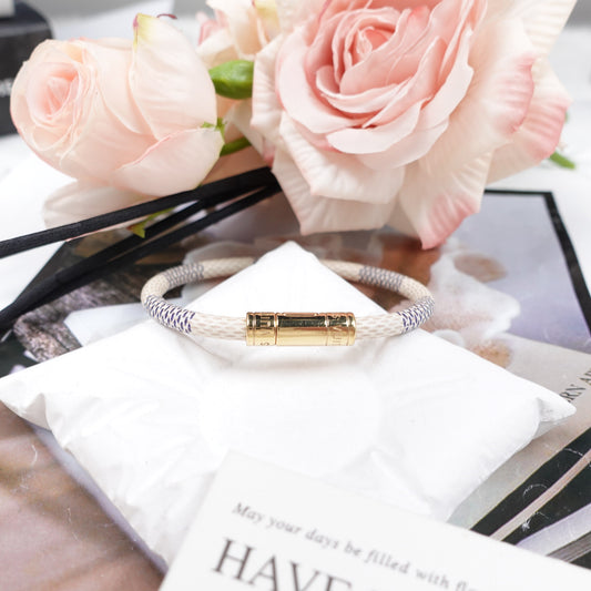 Pre-Owned Louis Vuitton Azur Gold Tone Coated Canvas Bracelet