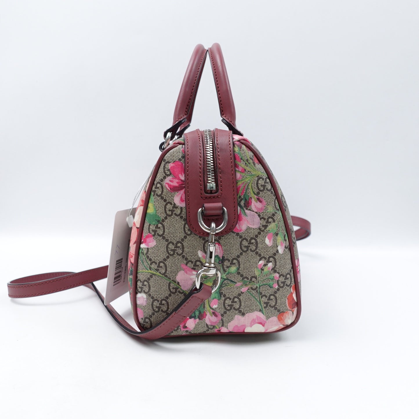 Pre-owned Gucci Boston Monogram&Flower Coated Canvas Shoulder Bag