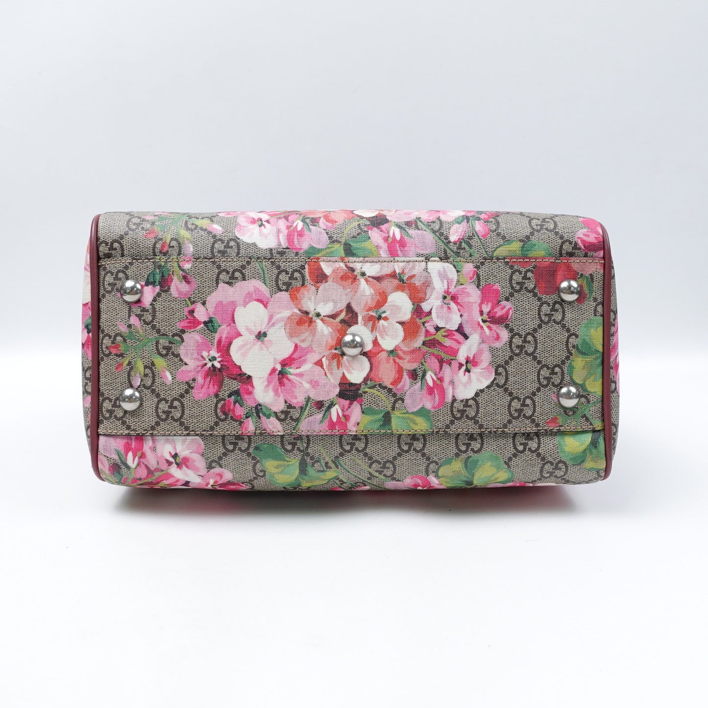 Pre-owned Gucci Boston Monogram&Flower Coated Canvas Shoulder Bag