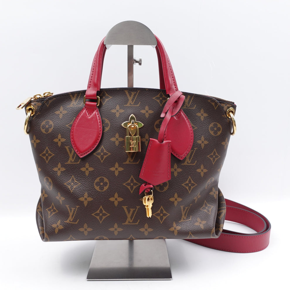 Pre-owned Louis Vuitton Flower Monogram Brown Coated Canvas Shoulder B ...