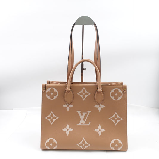Pre-Owned Louis Vuitton On The Go MM Milktea Calfskin Shoulder Bag