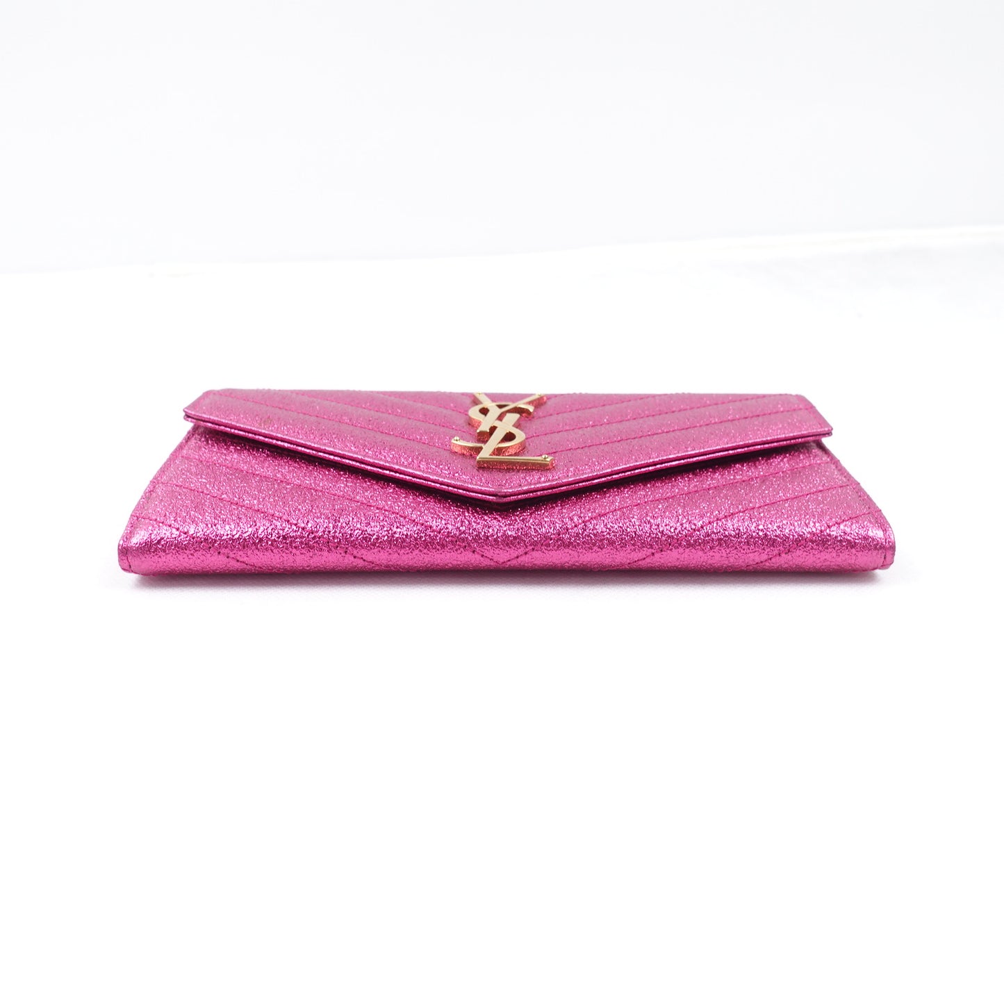 Pre-owned Saint Laurent Monogramme Pink Calfskin Wallet