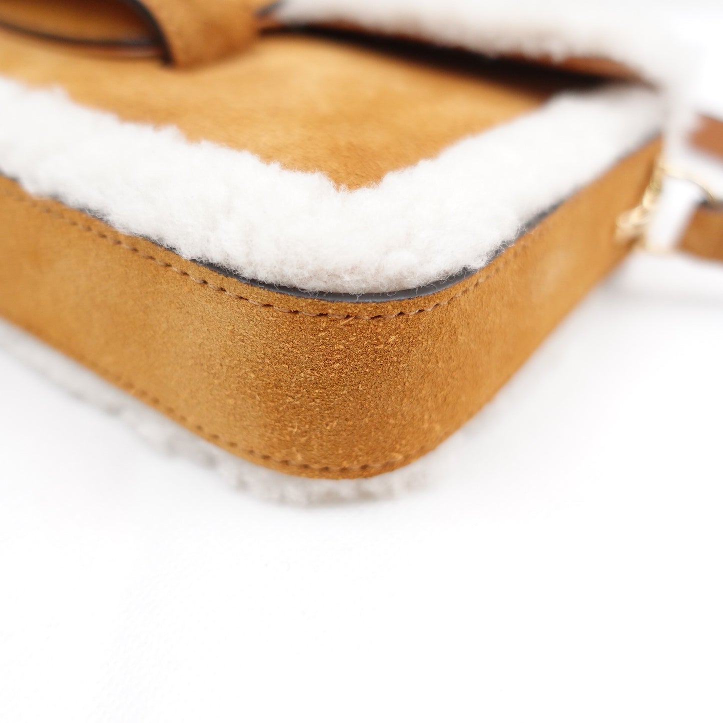 Pre-owned Gucci Horsebit 1955 Brown Suede&Lambskin Shoulder Bag