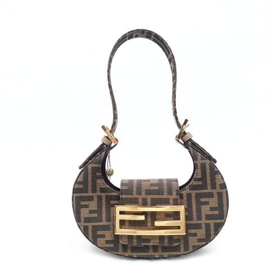 Pre-owned Fendi Cookie FF Canvas Hobo Bag