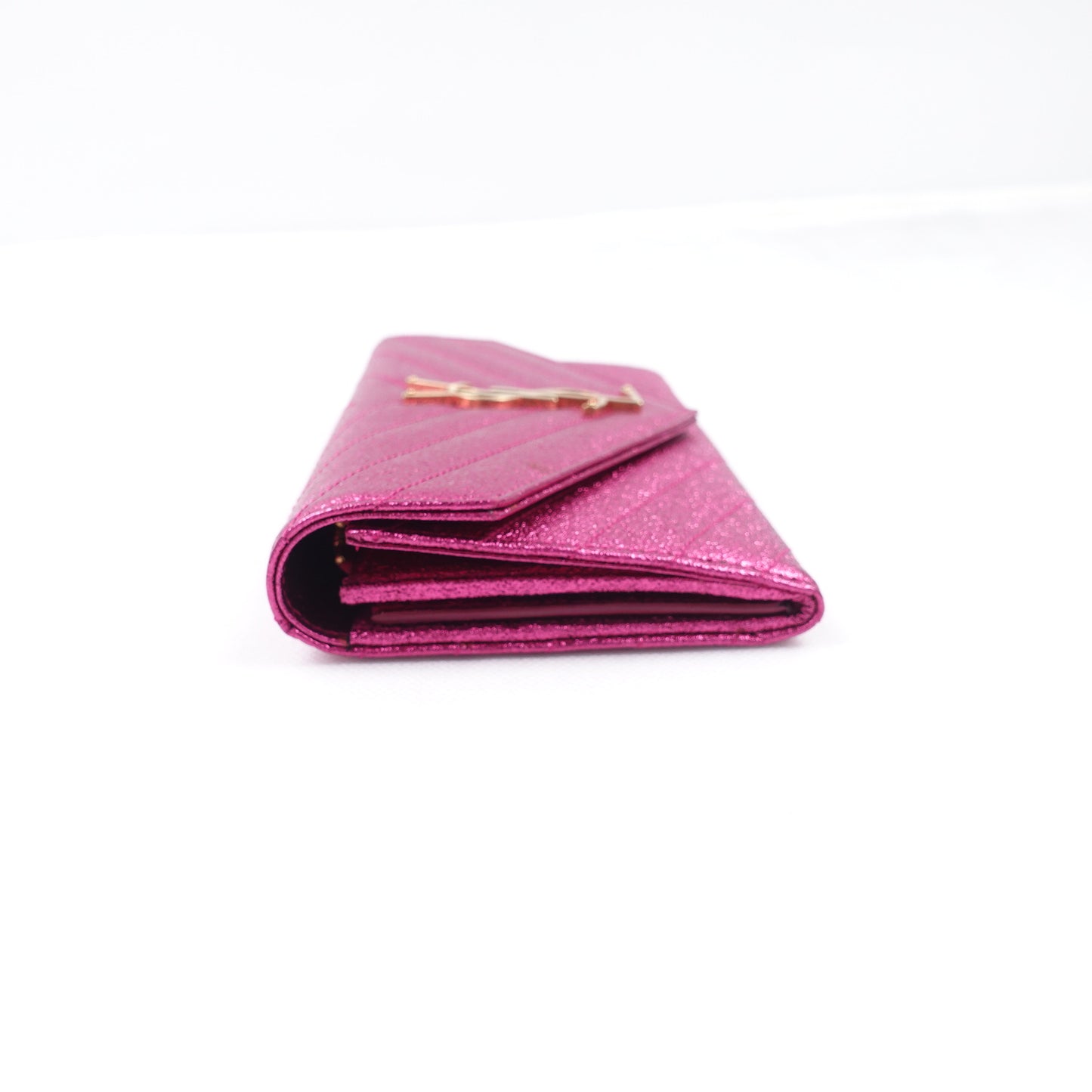 Pre-owned Saint Laurent Monogramme Pink Calfskin Wallet