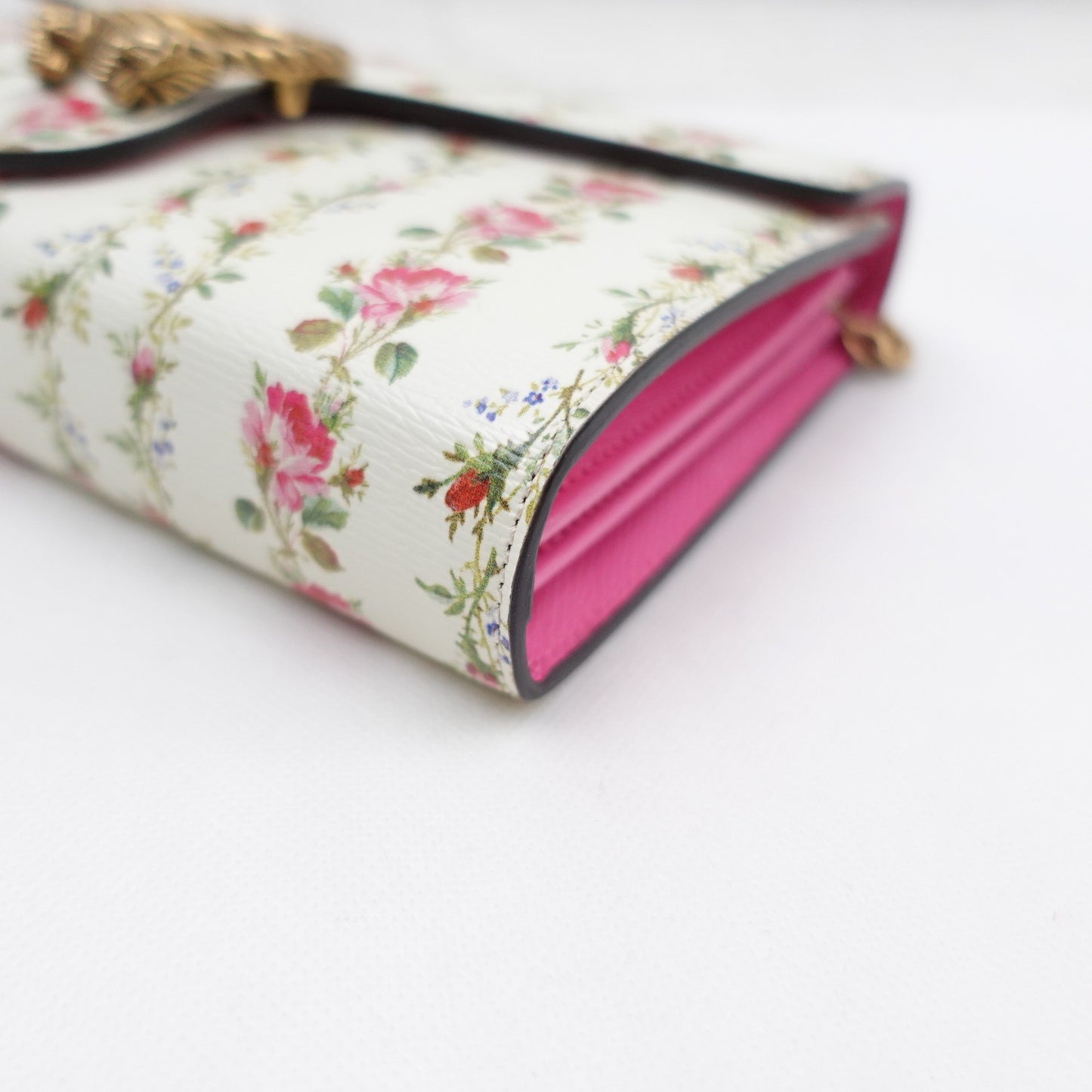 Pre-owned Gucci Dionysus Flower Pink&Green Calfskin Shoulder Bag