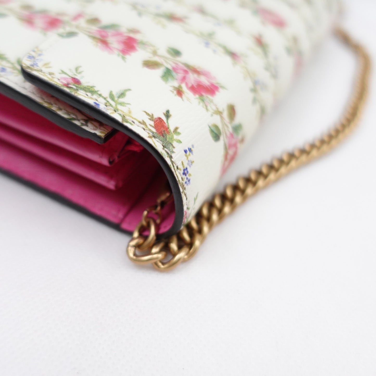 Pre-owned Gucci Dionysus Flower Pink&Green Calfskin Shoulder Bag