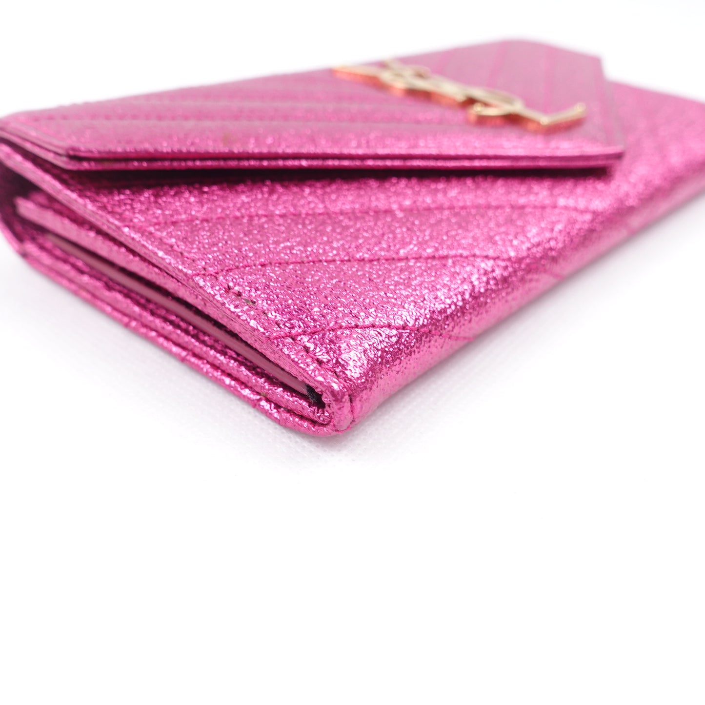 Pre-owned Saint Laurent Monogramme Pink Calfskin Wallet